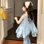 HT3 Mùa Hè Mới Bé Gái Áo Dây Áo Đầm Công Chúa Dễ Thương Và Thời Trang Ngày Lễ Trang Phục TH3