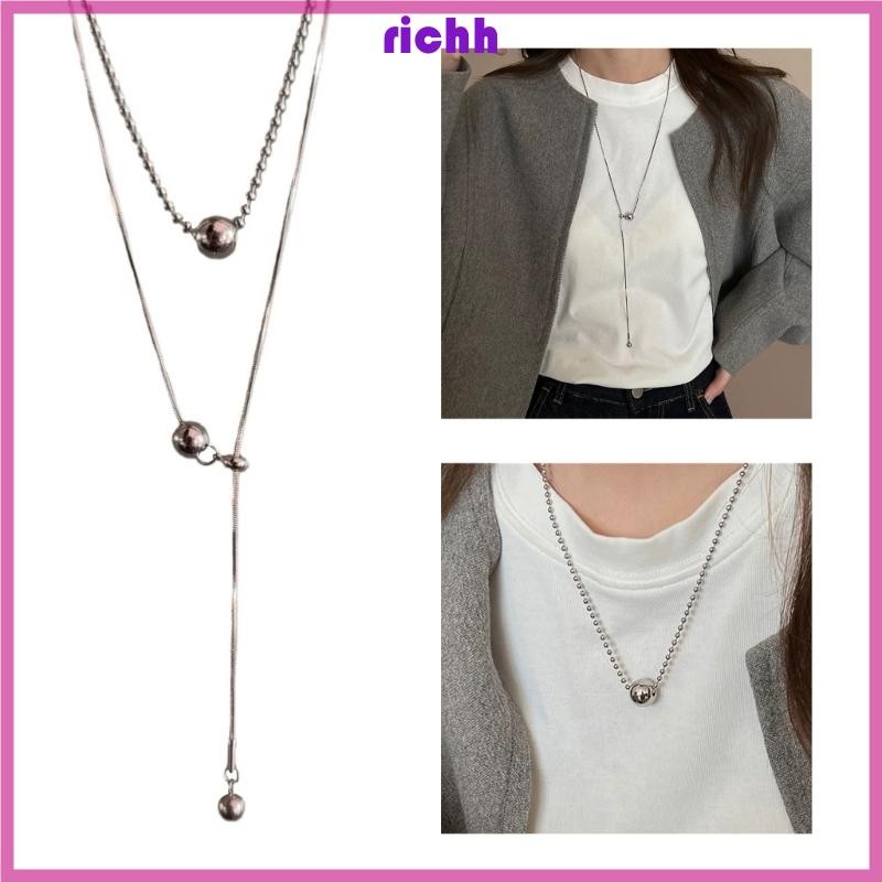 Vòng cổ hạt bạc Richh điều chỉnh chiều dài - Độc đáo và hiện đại