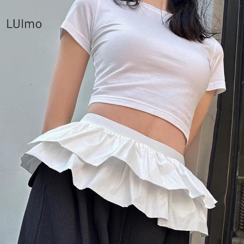 LUImo Thể Thao Ba Lê Phong Cách Trắng Cao Cấp Cổ Tích Váy Thiết Kế Chống lộ Phong Cách Hàn Quốc Tính Khí Váy Bánh Ren SBS
