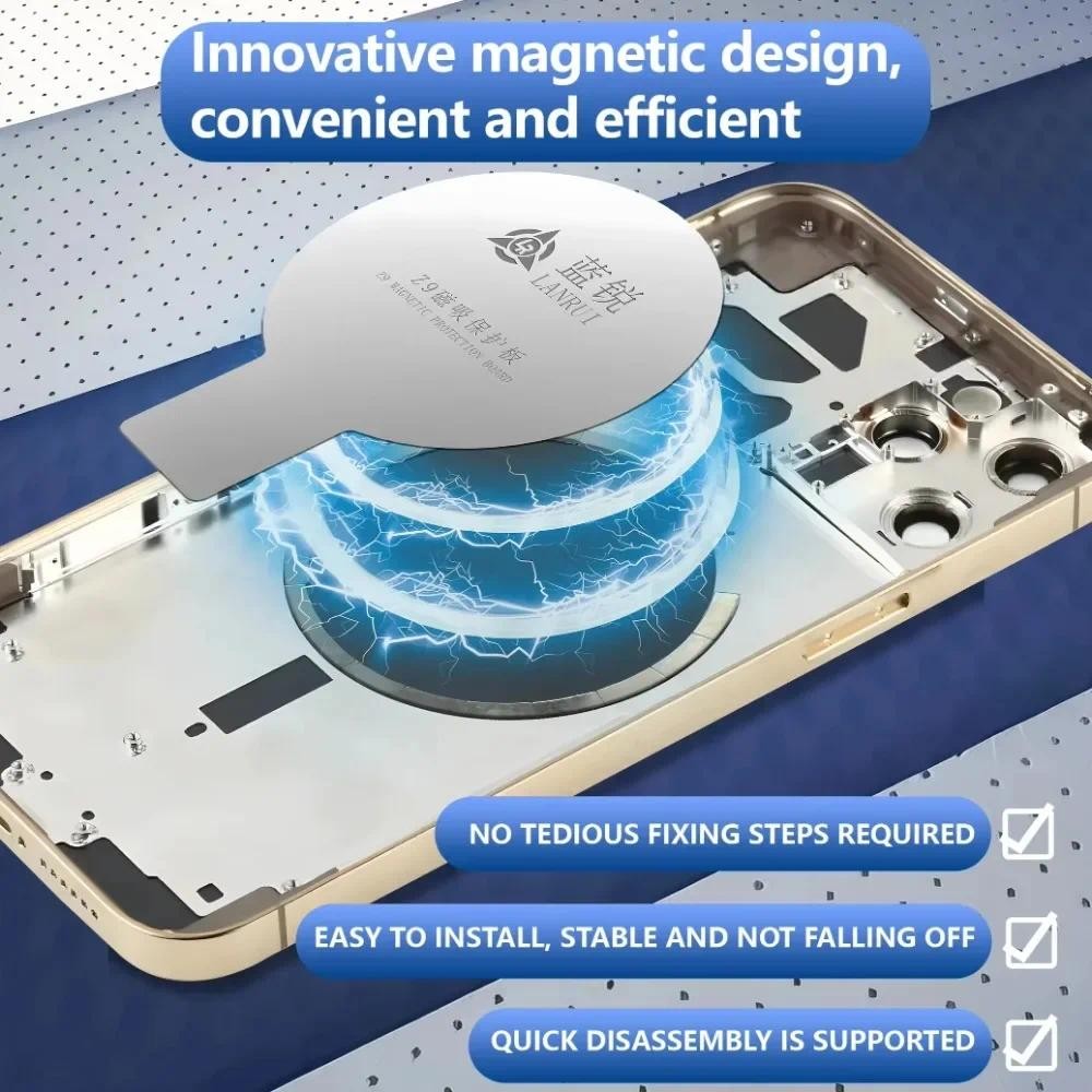 Lanrui z9 Z9S Tấm bảo vệ từ tính kính phía sau đa năng Bảo vệ IPhone cho nam châm sạc không dây