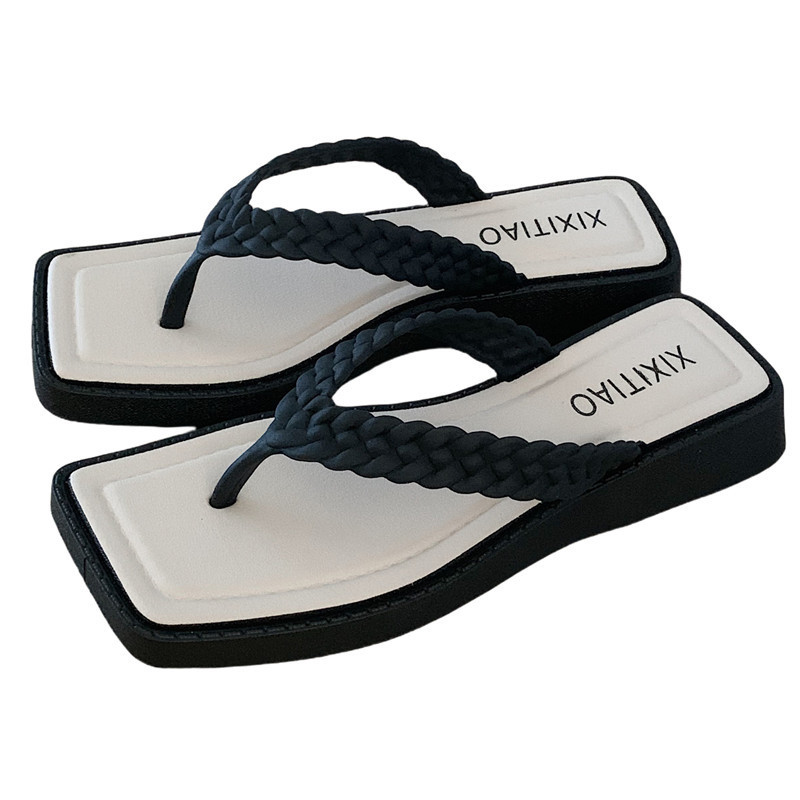 XIXITIAO Flip-Flops Mùa Hè 2025 Phong Cách Mới Xoắn Braid Dép Thời Trang Nữ