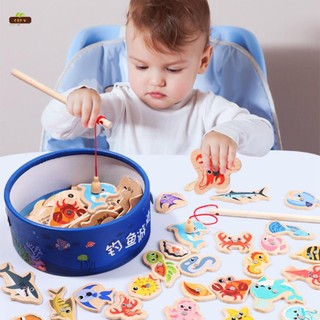 Đồ chơi trò chơi câu cá từ tính bằng gỗ Phát triển kỹ năng vận động tinh Đồ chơi khai sáng mầm non cho trẻ 1 2 3 tuổi Tập đi Bé gái Bé trai