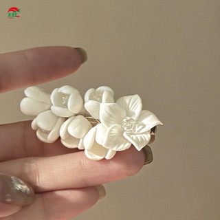 Vintage Pha Lê Kẹp Tóc Trắng Nguyên Chất Hoa Cao Cấp Kẹp Tóc Bên Cho Bé Gái Trang Trí Phụ Kiện Tóc