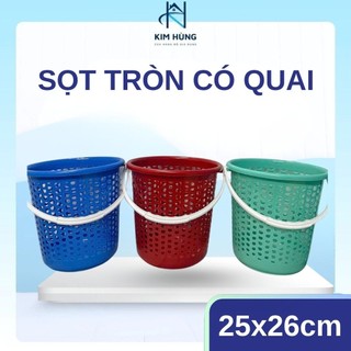 [Giá Xưởng] Sọt Tròn Có Quai Xách Đa Năng 25x26cm - Nhựa Đại Triển