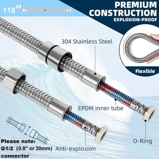 Vòi sen cực dài 1 5 m Vòi sen cầm tay bằng thép không gỉ 304 có đầu nối tiêu chuẩn G1 2 20mm chống rối đa năng cho thú cưng phù hợp dùng cho gia đình căn hộ văn phòng và không gian nhỏ