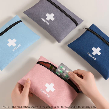 (chỉ 1 túi) Bộ sơ cứu di động dành cho du lịch & gia đình Túi y tế khẩn cấp nhỏ gọn đơn giản để cắm trại Đi bộ đường dài Túi đựng thuốc sinh tồn ngoài trời