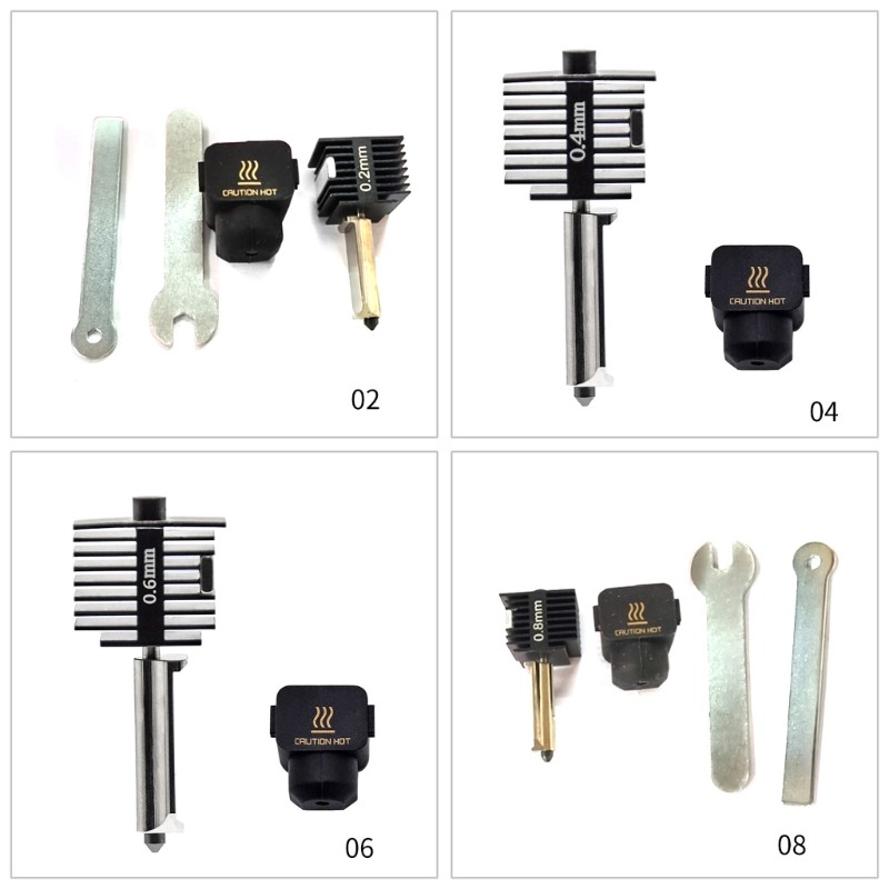 KING 0 2 0 4 0 6mm Vòi phun Hotend Kit cho Bambu Lab A1 Mini 3D Máy in Hot End Vòi phun thay thế