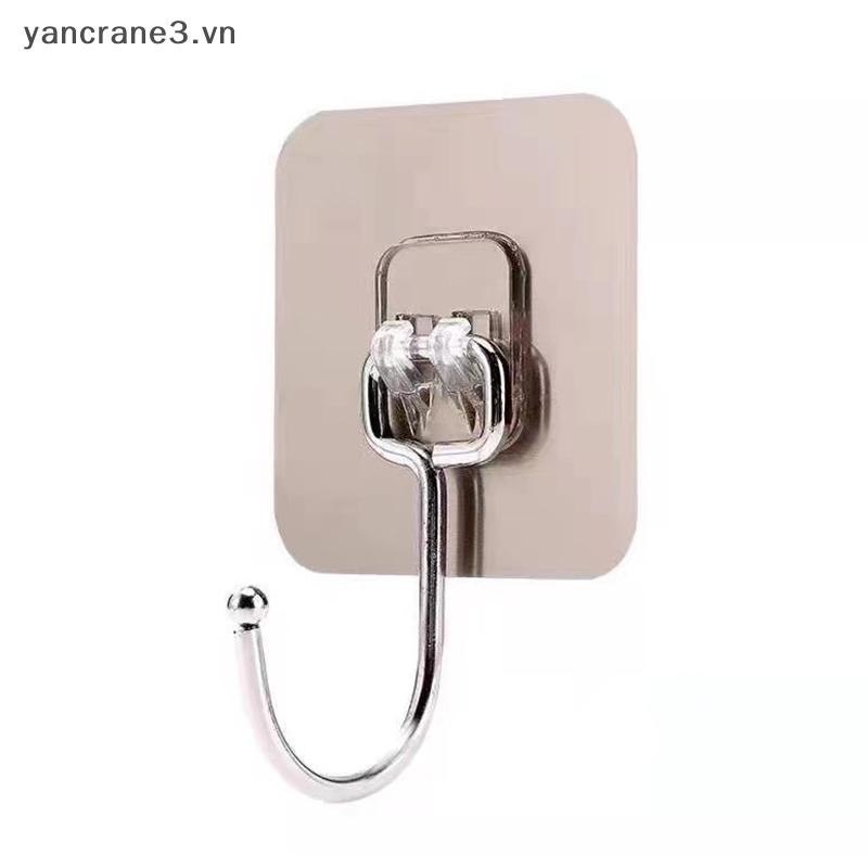 {YAN3} 1 Móc lớn Thép không gỉ trong suốt Móc tự dính chắc Móc treo chìa khóa cho phòng tắm nhà bếp {yancrane3.vn}