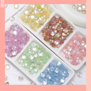 Hoa mạ tưởng tượng Acrylic Mắt mèo Handmade Hạt lỗ thẳng Hàng có sẵn