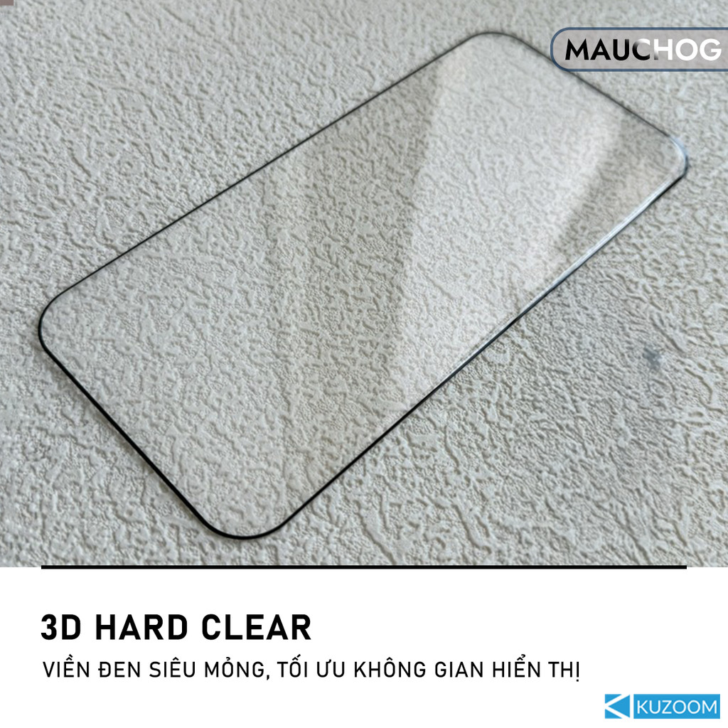 Kính Cường Lực Trong Suốt Chống Trộm Kuzoom Không Lẹm Viền Cho Điện Thoại iPhone 17 Pro Max 16 15 14