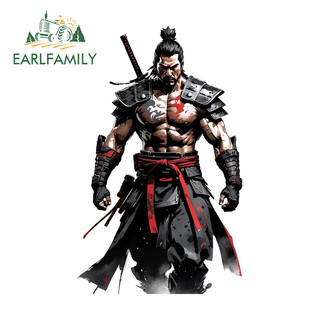 EARLFAMILY Armor Samurai Xe Miếng Dán Sáng Tạo Chống Trầy Xước Tự Động Tủ Lạnh Hành Lý Ván Trượt Vinyl Decal Cá Tính Chống Thấm Nước Nhãn Xe Ô Tô