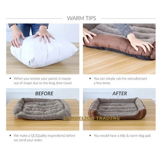 [DANDELION] Giường cho chó lớn cho thú cưng Ngôi nhà ấm áp Tổ vuông màu kẹo cho chó nhỏ vừa lớn Cat Puppy Plus Size Giỏ đựng chó