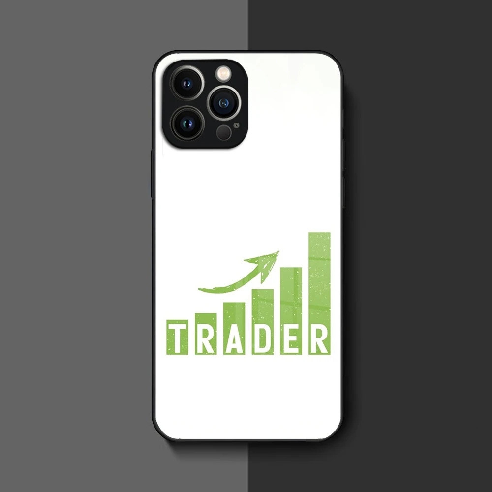 BK-1 Đầu tư thương mại Thị trường chứng khoán Forex Ốp điện thoại cho Iphone 16 17.15 14 12 11 13 Pro Max Mini 8 X Xr Xs Puls Vỏ kính màu đen