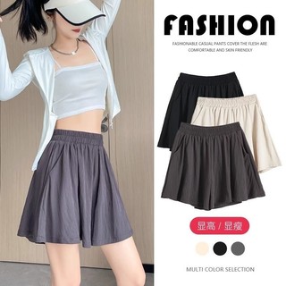 M-4XL Quần Short Size Lớn Nữ Ice Silk Hakama Quần Short Thể Thao Khô Nhanh Rời Hakama Nữ Mùa Hè Mỏng Phong Cách 2025 Eo Cao Một Quần Short Ôm Hơn Nhìn Thường Ngày Xếp Ly Quần Áo Nữ Kích Thước Lớn