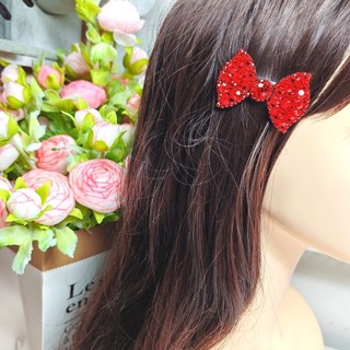 Kẹp tóc hoạt hình hình nơ bằng đá rhinestone Séc nhập khẩu, kim cương lấp lánh tinh xảo, kẹp tóc mái bên 7DKL