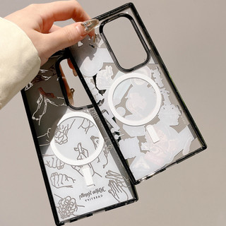 Ốp lưng Phone Case For cứng Acrylic màu trơn từ tính cho Samsung Galaxy S26 25 24 23 22UItra S25 24 Plus Vỏ bảo vệ chống sốc