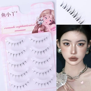 IOIIK 5 cặp-- Lông mi dưới siêu mảnh phong cách Ác Quỷ Nhỏ - Lông mi giả thân trong suốt mô phỏng chân mi tự nhiên - Có thể chia thành từng đoạn, phù hợp cho người mới trang điểm