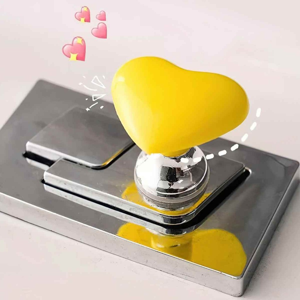 Bộ 1/5 Nút Nhấn Xả Nước Bồn Cầu Hình Trái Tim Tay Nắm Cửa Nút Dán Nhấn Xả Nước Toilet Dễ Thương Sáng Tạo
