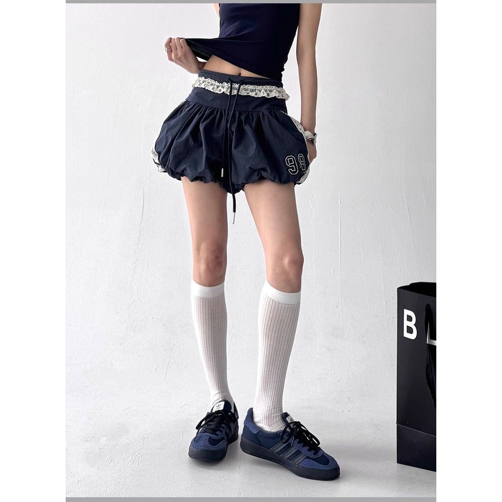 Milyfashion Co Giãn Eo Ren Khâu In Hình Thường Ngày Bud Lông Tơ Quần Short Hợp Thời Trang Quần Áo Nữ