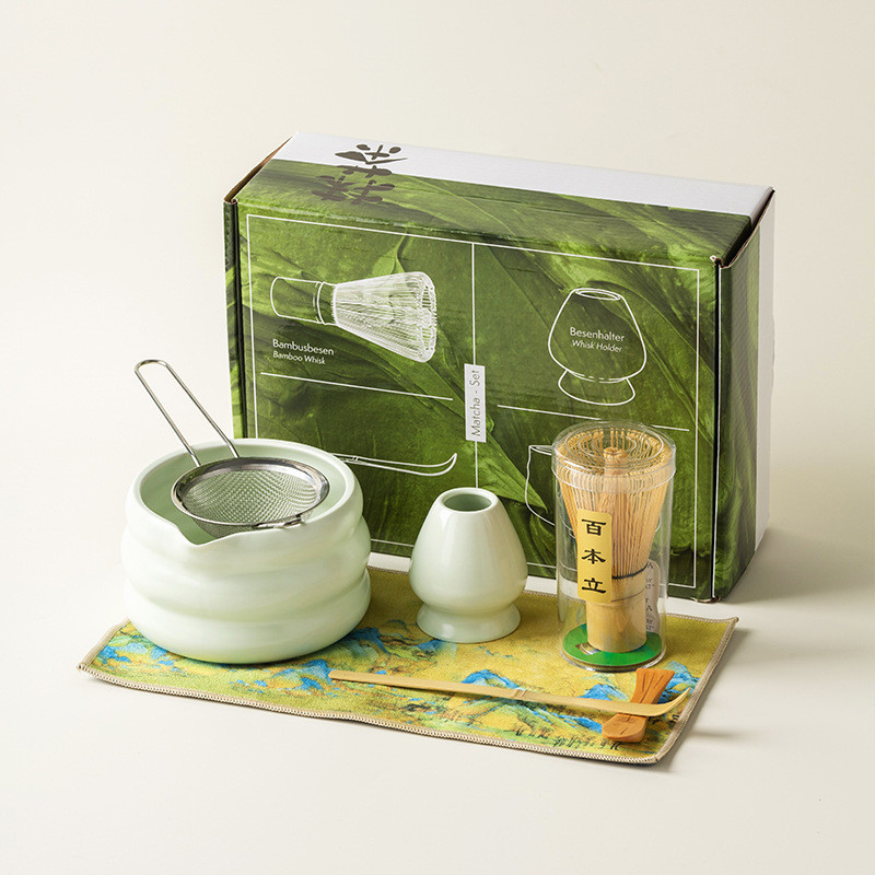 Bộ trà Matcha Bộ 7 món đánh trà Nhật Bản Bát Matcha Trà Whisky Hộp quà tặng Bộ máy xay sinh tố Matcha trong nhà Cửa hàng đồ uống Phụ kiện dụng cụ làm trà