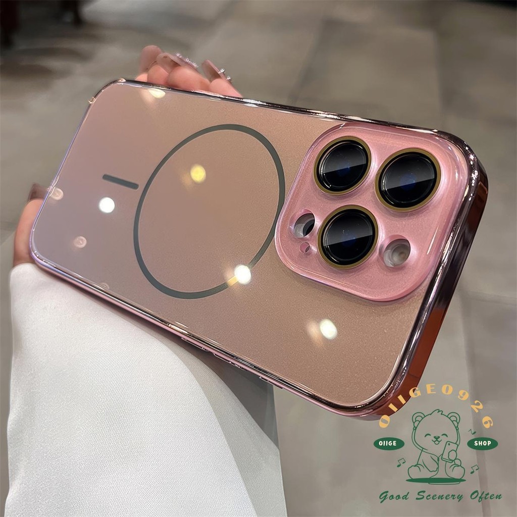 Cảm giác băng vỏ kính từ tính Vỏ điện thoại iphone16 Pro Max 15 14 13 12 11 vỏ cho vỏ iPhone Vỏ mềm silicon TPU chống sốc