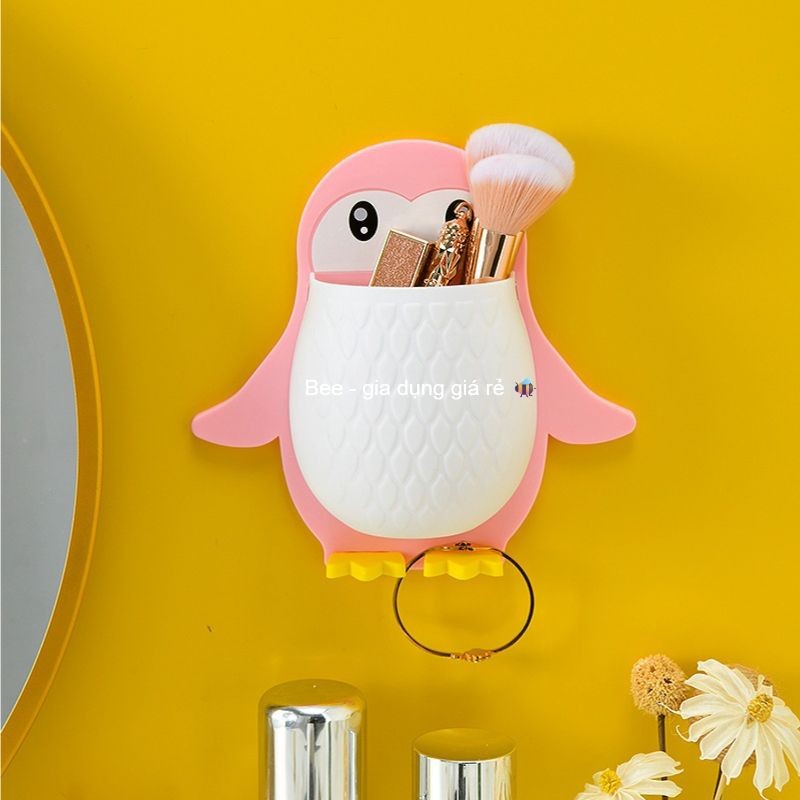 Khay đựng đồ dán tường chim cánh cụt, Khay đựng đồ nhà tắm, nhà bếp chính hãng Việt Nhật (ms 5706)