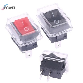 YOWEI 5 Nút ấn 2Pin Snap-in Bật / Tắt Rocker có nắp chống nước Đen VN