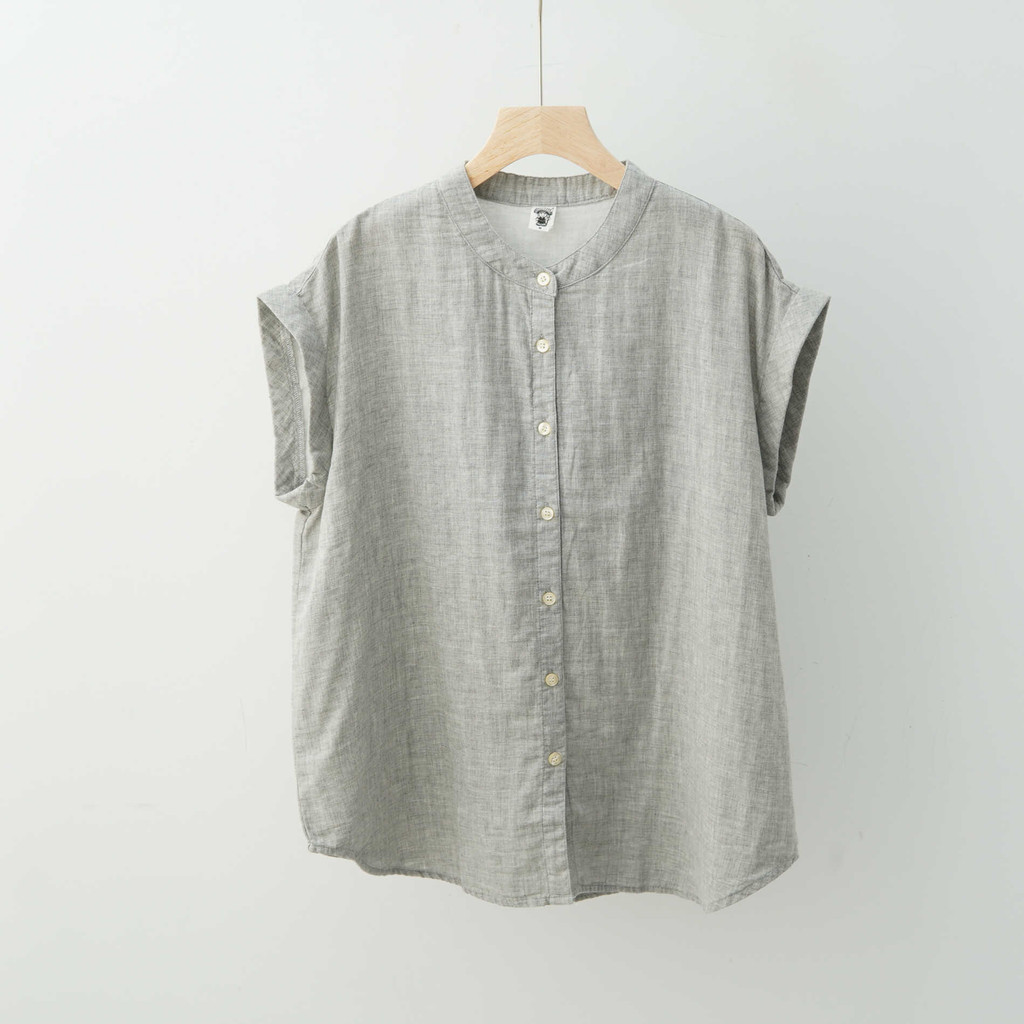Áo Sơ Mi Nữ Cotton Mềm, Tay Ngắn Không Tay, Thanh Lịch Nhật Bản, Botton Xuống, Siêu Thoáng Khí