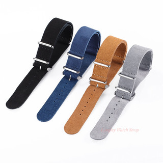 Cao Cấp Da Lộn Da Bò NATO Dây Đeo Đồng Hồ 20 Mm 22 Mm Zulu Da Thật Chính Hãng Đồng Hồ Vòng Tay Dây Đồng Hồ Cho SEIKO Diver Dành Cho Nữ Thạch Anh Cơ Cổ Tay Đồng Hồ