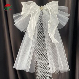 Nữ Ngắn Cô Dâu Veil Với Ngọc Trai Lấp Lánh Kẹp Hóa Đơn Vịt Cố Định Mũ Đội Đầu Cho Đám Cưới Hóa Trang Hẹn Hò