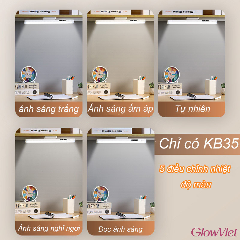 Đèn học led bảo vệ mắt tích điện có remote,cảm ứng chạm 5 cấp, ánh sáng ấm dịu,Điều chỉnh độ sáng linh hoạt