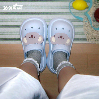 XIXITIAO Giày Sandal Đế Dày Tăng Chiều Cao Dép Dễ Thương Koala Nữ Ngoài Trời Mùa Hè