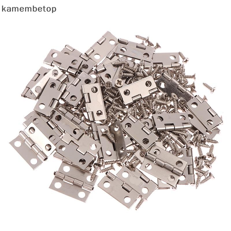 Beto 50 Cái / hộp Bản Lề + 200 Ốc Vít Sắt Vàng Bạc Đen Đồng 4 Lỗ Bền Nội Thất Phần Cứng Bản Lề Mini Trang Trí n