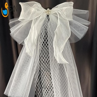 Nữ Ngắn Cô Dâu Veil Với Ngọc Trai Lấp Lánh Kẹp Hóa Đơn Vịt Cố Định Mũ Đội Đầu Cho Đám Cưới Hóa Trang Hẹn Hò