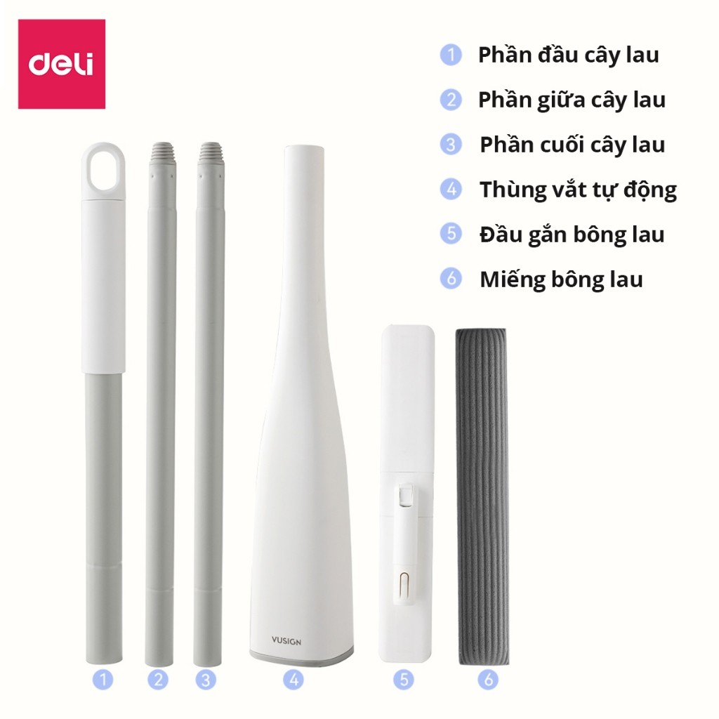 Cây lau nhà mút xốp tự vắt thông minh DelixVusign cao cấp siêu thấm hút tiện lợi dễ dàng vệ sinh mọi ngóc ngách | BigBuy360 - bigbuy360.vn