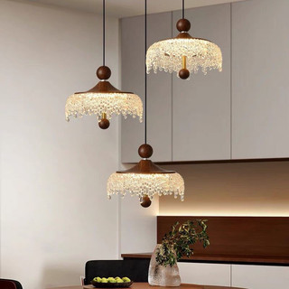 AIMI Đèn chùm pha lê Retro Trang trí nội thất LED Acrylic Phòng ngủ Đèn đầu giường Phòng ăn Đèn nhà bếp Thanh treo đèn