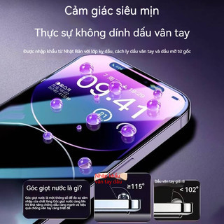 Kính cường lực iPhone 9H HD tự dán không bụi chống vân tay cho iPhone 11 12 13 14 15 16 17 Pro Max XR XS