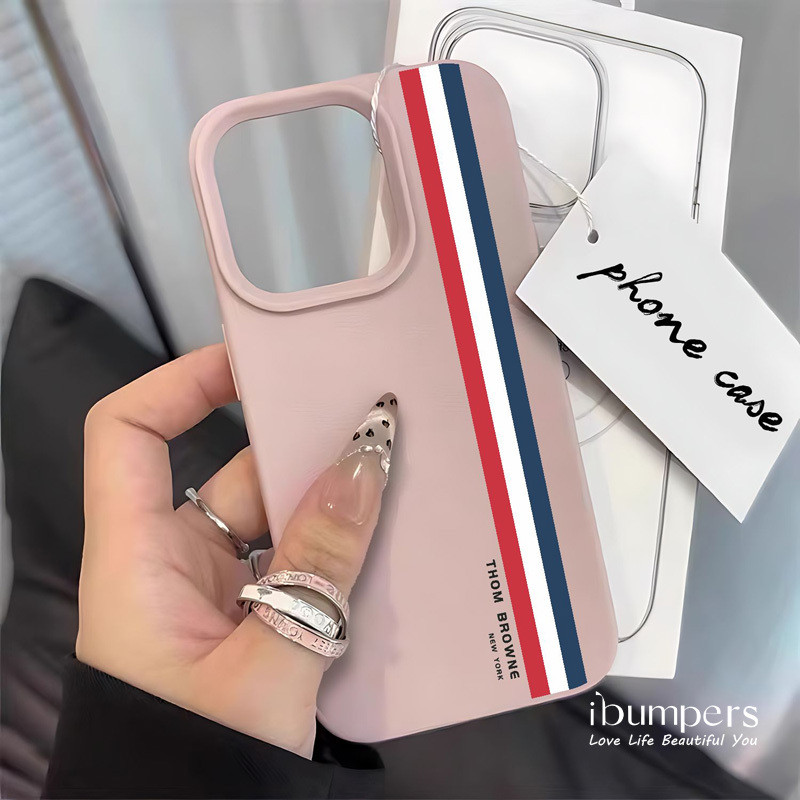 ibumpers Ốp Điện Thoại iPhone Họa Tiết Sọc Sang Trọng Đơn Giản Cho IPhone 16 15 14 12 13 11 Pro Max IP 7 8 Plus X XS XR Ốp Lưng Mỏng Silicon Mềm Da Họa Tiết