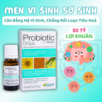 Men Vi Sinh Cho Trẻ Sơ Sinh Probiotics Drops - Men Vi Sinh Cho Bé, Bổ Sung Lợi Khuẩn, Hỗ Trợ Tiêu Hóa, Khóc Dạ Đề, 10ml