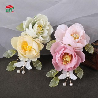 Kẹp Tóc Hoa Lụa Bên & Quần Áo Trung Quốc Mũ Đội Đầu Cho Trẻ Em