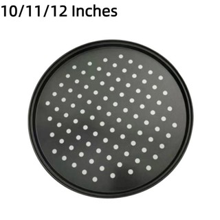 Chảo Pizza đục lỗ ITRUMPET, Khay nướng bánh pizza chống dính bằng thép Carbon, Dụng cụ làm bánh muppi tròn 10 / 11 / 12 Inch bền bỉ Dụng cụ làm bánh giòn & Bubbly