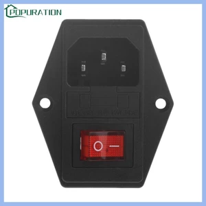 POP 10Amp 250V Đầu vào Mô-đun phích cắm Ổ cắm điện nam có cầu chì Công tắc 3 chân IEC320 C14