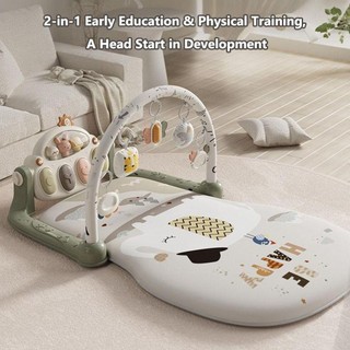 JKDESIGN Baby Piano Play Gym, Thảm tập bò sạc 3 trong 1, Trung tâm hoạt động âm nhạc và đèn cho trẻ sơ sinh Đồ chơi học tập sớm đa chức năng cho bé trai và bé gái