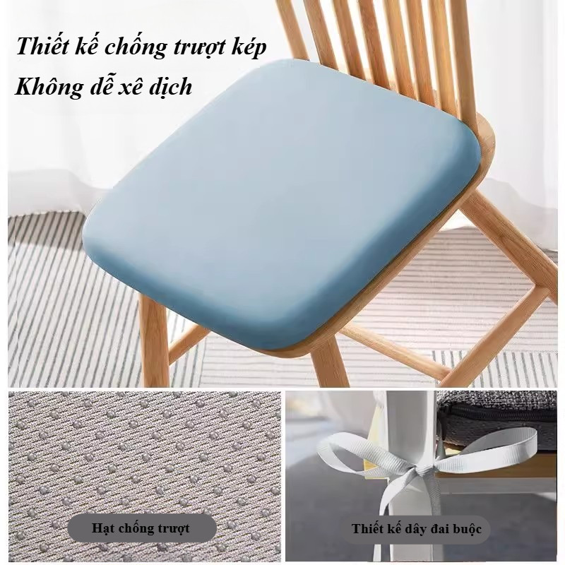 Đệm ngồi cao su non siêu đàn hồi, Vải thoáng khí cao cấp, dày dặn, Giảm áp lực mông