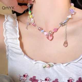 Nhà Máy Thời Trang Y2K Kẹo Vòng Cổ Nữ Cô Gái Ngọt Ngào Dễ Thương Choker Nhiều Màu Sắc Dệt Tay Đính Hạt Ngắn Clavicl Dây Xích QrhYK
