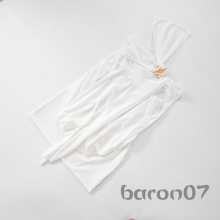 Phụ nữ đầm mini một vai kim loại hoa bất đối xứng cho dự tiệc câu lạc bộ bãi biển dạo phố