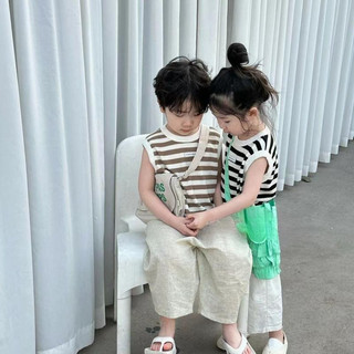 Quần chống muỗi mùa hè mới cho bé trai và bé gái, quần mỏng kiểu Hàn Quốc cho trẻ em, quần cotton lanh rộng rãi thoải mái