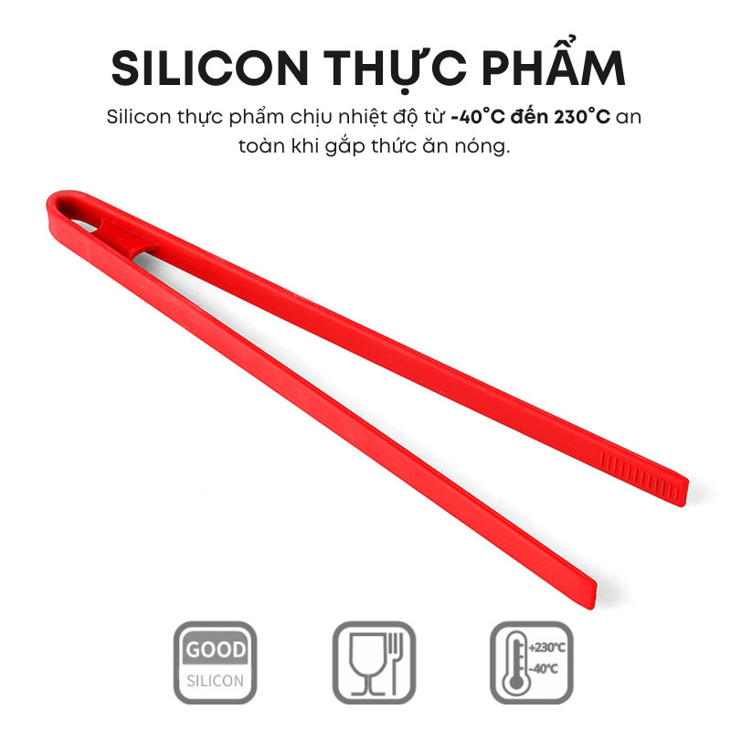 Kẹp Gắp Thức Ăn Silicon Đầu Nhỏ Chống Dính, Chịu Nhiệt KOOBEE – Kẹp Gắp Đồ Nướng Nóng An Toàn, Tiện Lợi | 286