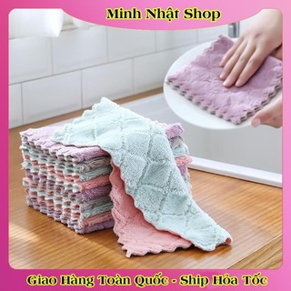 [1 chiếc] Khăn Lau Bếp 2 Mặt Đa Năng Dày Dặn Siêu Thấm - Lau Bát Đĩa, Bàn Ghế