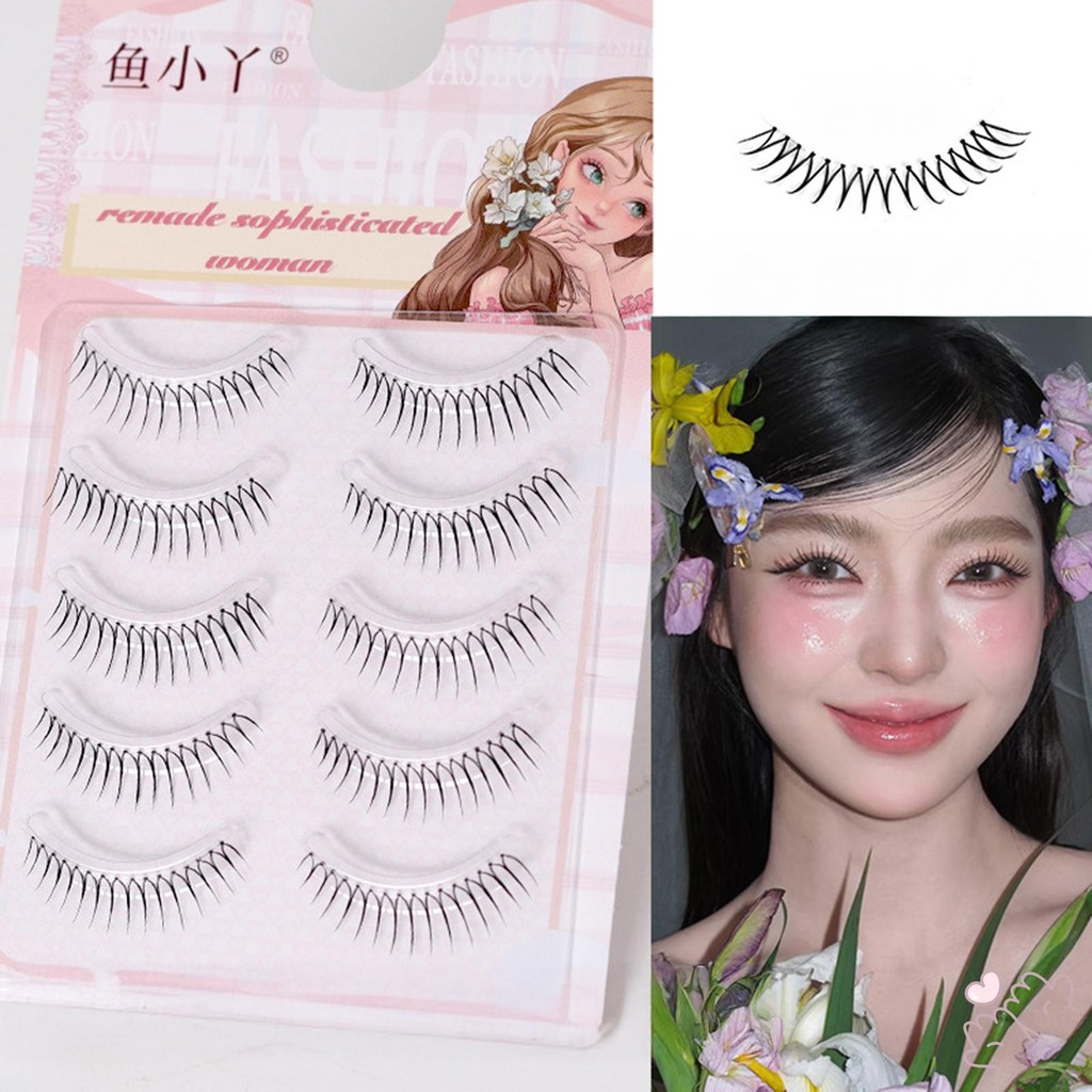 Người Phụ Nữ DIY Anime Full Strip Mi Tự Nhiên Spiky Wispy Dày Mắt Mi Để Mở Rộng Đôi Mắt Của Bạn Tự Nhiên